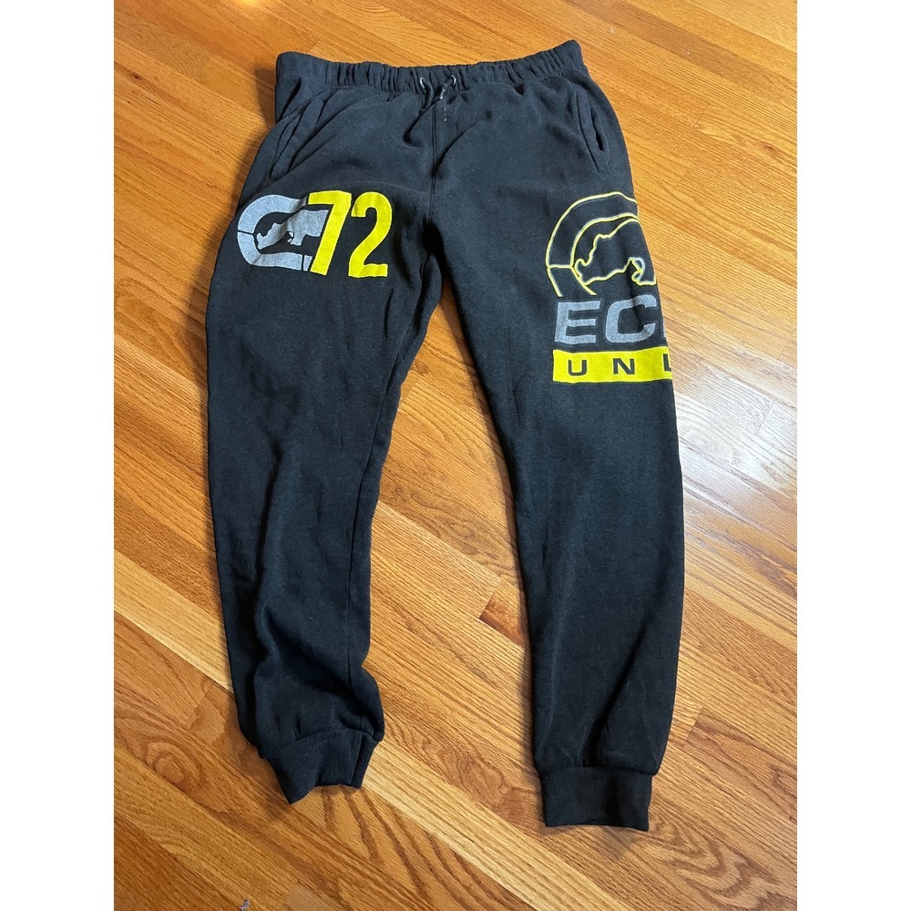 Ecko Unlimited Joggers Fleece Sweatpants Graphic Print Black Casual Size 3X